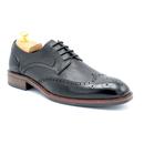 Paolo Vandini Lough Brogue Derby Shoes in Black Leather	